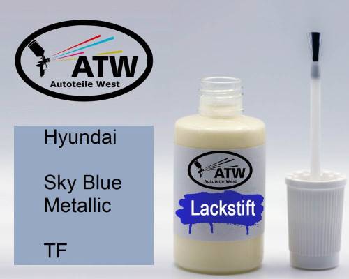 Hyundai, Sky Blue Metallic, TF: 20ml Lackstift, von ATW Autoteile West.